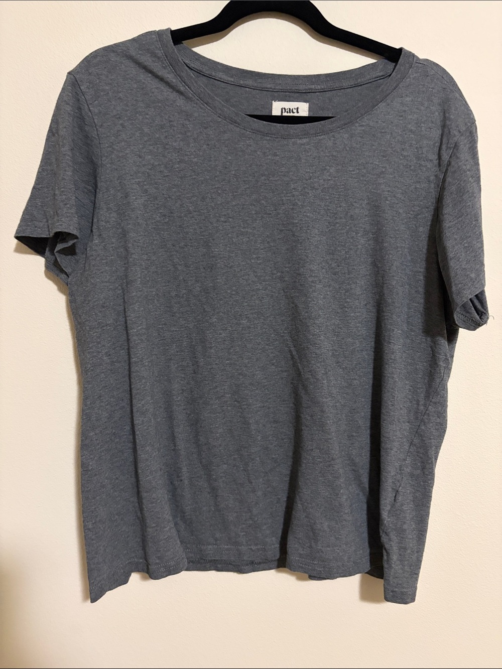 Pact Short Sleeve Crewneck Tee in Heather Blue-Gray